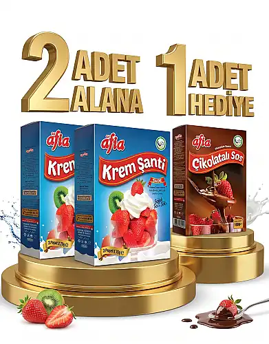 2 Adet Afia Sade Krem Şanti 3x75 Gr 225 Gr Alana 1 Adet Afia Çikolatalı Sos 100 Gr Hediye - AFİA