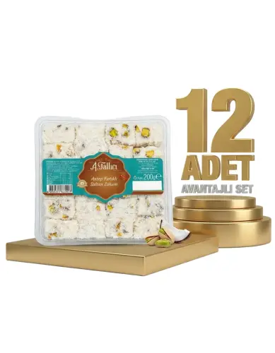 Abdurahman Tatlıcı Antep Fıstıklı Sultan Lokum 12x200 Gr - ABDURRAHMAN TATLICI