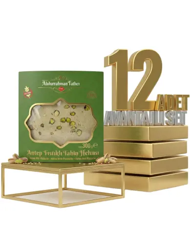 Abdurahman Tatlıcı Antep Fıstıklı Tahin Helvası 12x300 Gr - Abdurrahman Tatlıcı