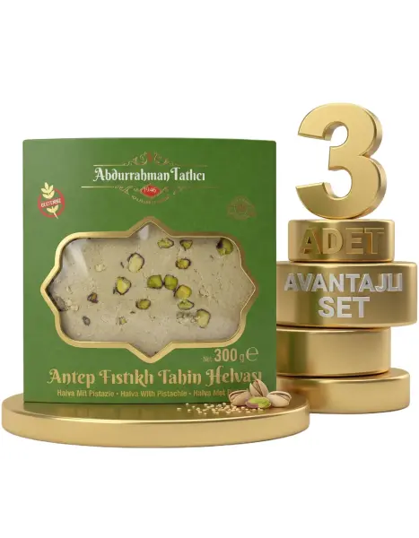 Abdurahman Tatlıcı Antep Fıstıklı Tahin Helvası 3x300 Gr - 1