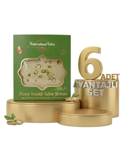 Abdurahman Tatlıcı Antep Fıstıklı Tahin Helvası 6x300 Gr - Abdurrahman Tatlıcı