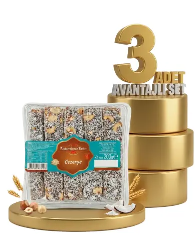 Abdurahman Tatlıcı Cezerye Lokum 3x200 Gr - Abdurrahman Tatlıcı