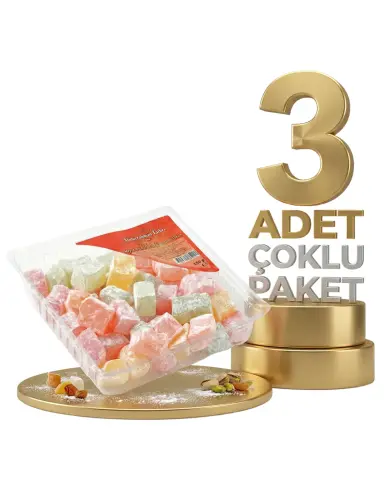 Abdurahman Tatlıcı Meyveli Çifte Kavrulmuş Lokum 3x150 Gr - ABDURRAHMAN TATLICI