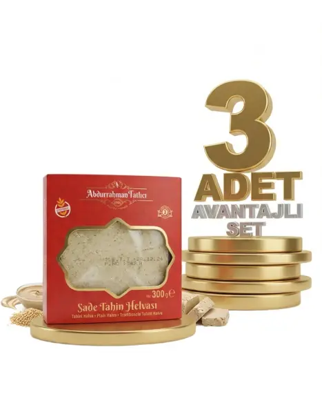 Abdurahman Tatlıcı Sade Tahin Helvası 3x300 Gr - 1