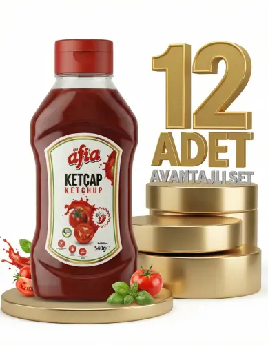 Afia Acılı Ketçap 12x550 Gr - Afia