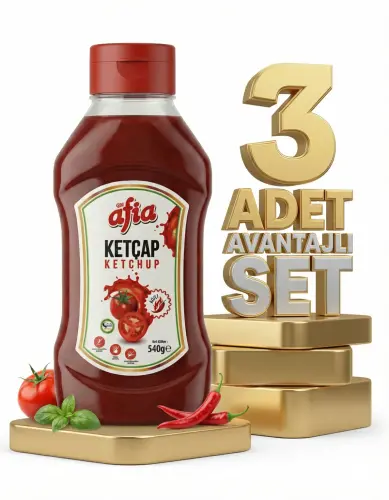 Afia Acılı Ketçap 3x550 Gr - Afia