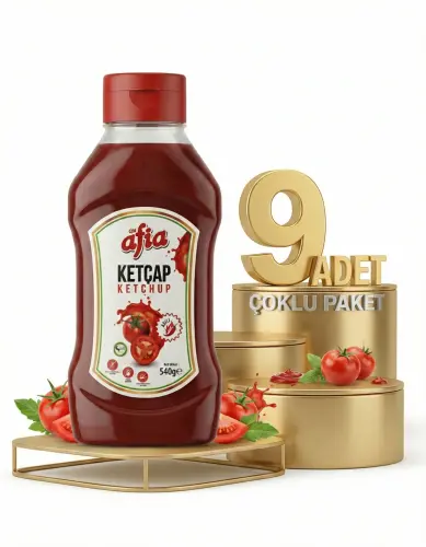 Afia Acılı Ketçap 9x550 Gr - Afia