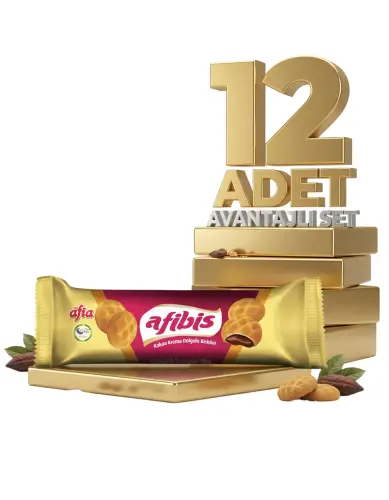 Afia Afibis Kakao Krema Dolgulu Bisküvi 12x75 Gr - Afia