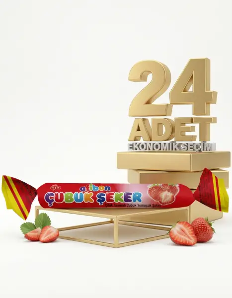 Afia Afibon Çilekli Çubuk Şeker 24x6,7 Gr - 1