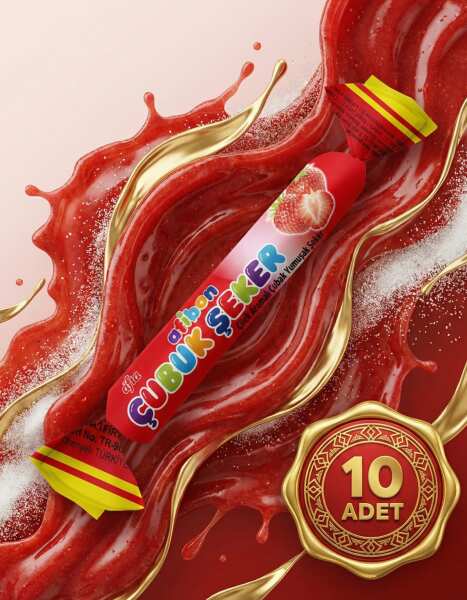 Afia Afibon Çilekli Çubuk Şeker 6,7 Gr - 2