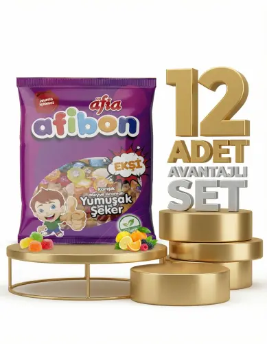 Afia Afibon Ekşi Karışık Meyveli Yumuşak Şeker 12x80 Gr - AFİA