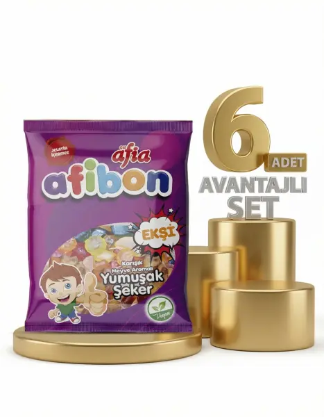 Afia Afibon Ekşi Karışık Meyveli Yumuşak Şeker 6x80 Gr - 1