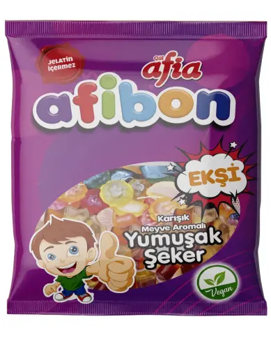 Afia Afibon Ekşi Karışık Meyveli Yumuşak Şeker 80 Gr 2 Alana 1 Bedava - 5