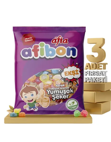 Afia Afibon Ekşi Karışık Meyveli Yumuşak Şeker 80 Gr 2 Alana 1 Bedava - 4