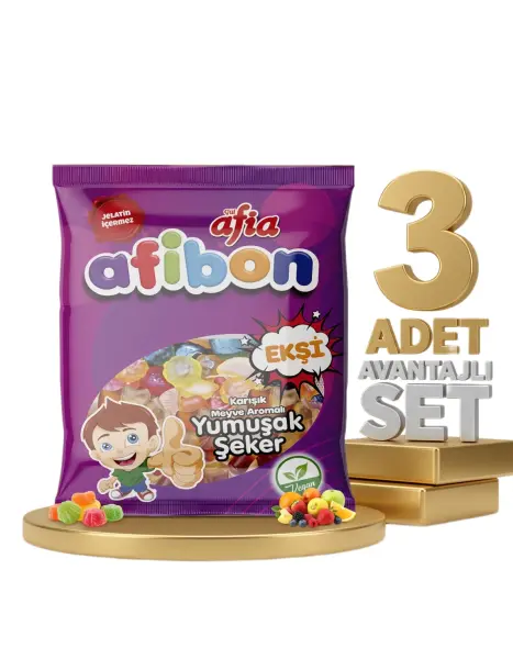 Afia Afibon Ekşi Karışık Meyveli Yumuşak Şeker 80 Gr 2 Alana 1 Bedava - 2