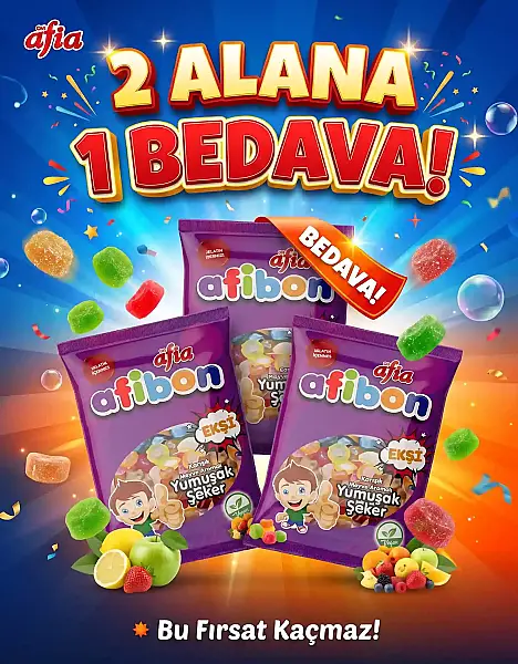 Afia Afibon Ekşi Karışık Meyveli Yumuşak Şeker 80 Gr 2 Alana 1 Bedava - 1