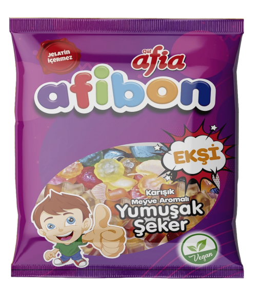 Afia Afibon Ekşi Karışık Meyveli Yumuşak Şeker 80 Gr - 1