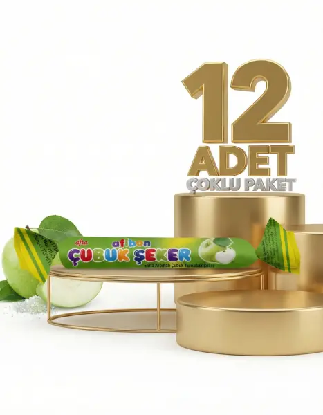 Afia Afibon Elmalı Çubuk Şeker 12x6,7 Gr - 1
