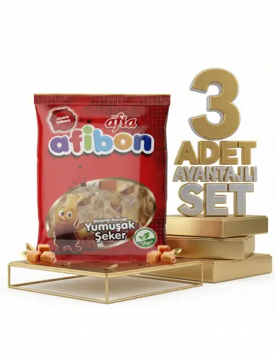 Afia Afibon Karamel Aromalı Yumuşak Şeker 3x80 Gr - AFİA