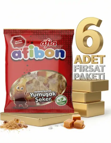 Afia Afibon Karamel Aromalı Yumuşak Şeker 6x80 Gr - AFİA