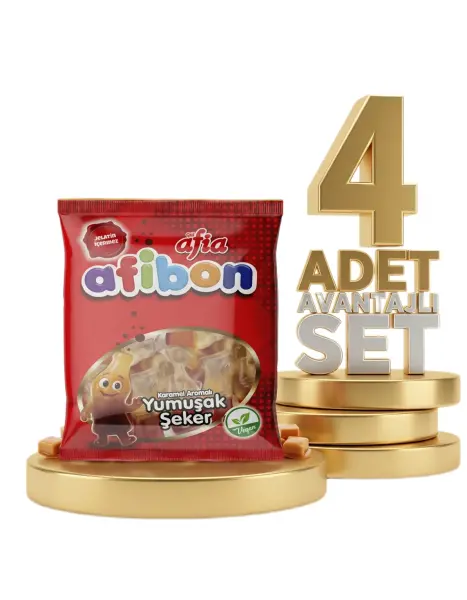 Afia Afibon Karamel Aromalı Yumuşak Şeker 80 Gr 3 Alana 1 Bedava - 1