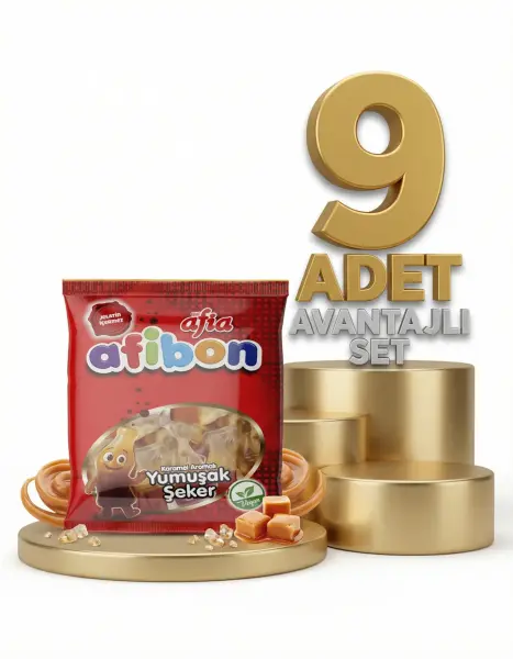Afia Afibon Karamel Aromalı Yumuşak Şeker 9x80 Gr - 1