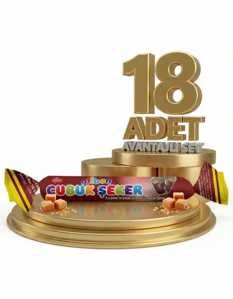 Afia Afibon Karamelli Çubuk Şeker 18x6,7 Gr - 1