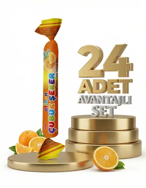 Afia Afibon Portakallı Çubuk Şeker 24x6,7 Gr - 1