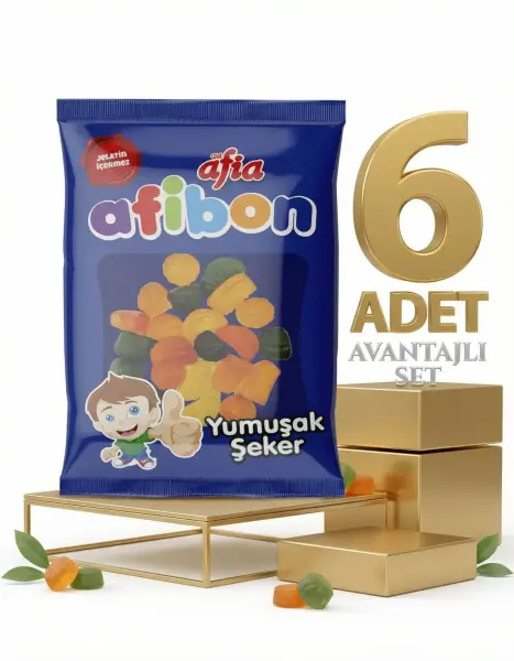 Afia Afibon Yumuşak Şeker 6x80 Gr - 1