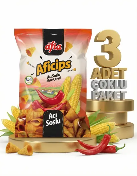 Afia Aficips Acılı Mısır Cips 3x50 Gr - 1