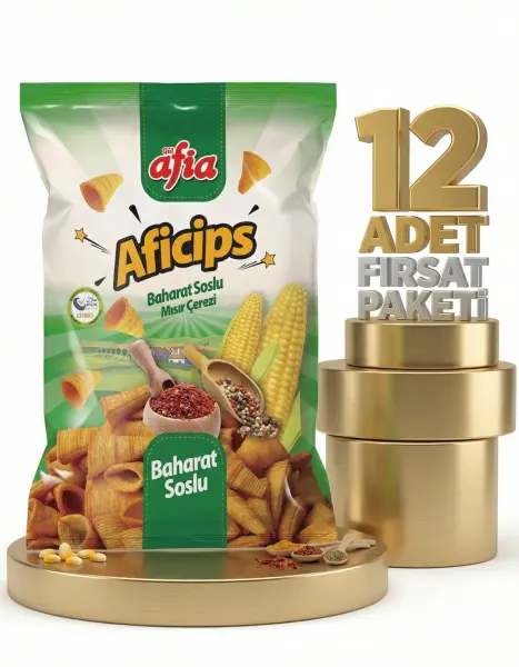 Afia Aficips Baharatlı Mısır Cips 12x50 Gr - 1