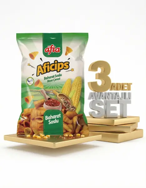 Afia Aficips Baharatlı Mısır Cips 3x50 Gr - 1
