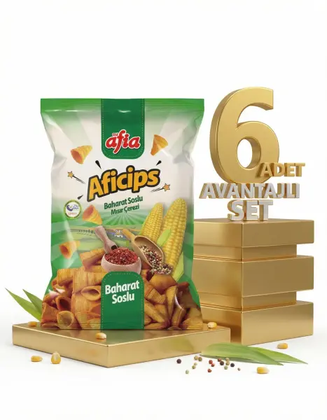 Afia Aficips Baharatlı Mısır Cips 6x50 Gr - 1
