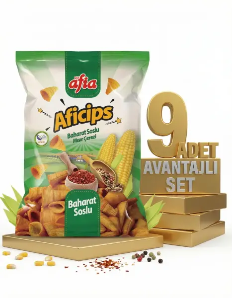 Afia Aficips Baharatlı Mısır Cips 9x50 Gr - 1