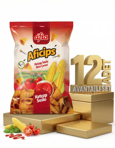Afia Aficips Ketçaplı Mısır Cips 12x50 Gr - 1