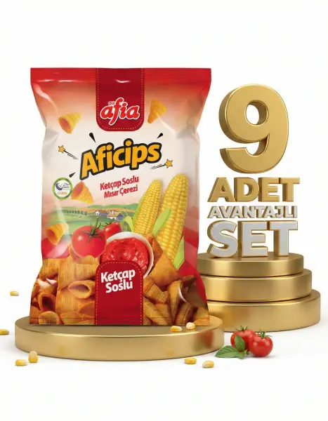 Afia Aficips Ketçaplı Mısır Cips 9x50 Gr - 1