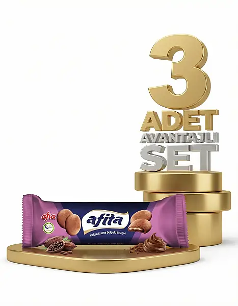Afia Afita Kakao Krema Dolgulu Bisküvi 3x75 Gr - 1
