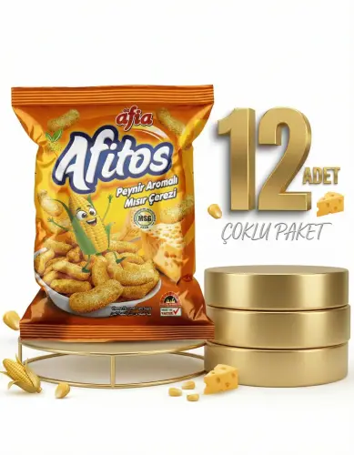 Afia Afitos Peynir Aromalı Mısır Çerezi 12x50 Gr - AFİA