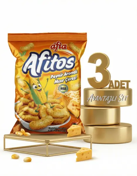 Afia Afitos Peynir Aromalı Mısır Çerezi 3x50 Gr - 1