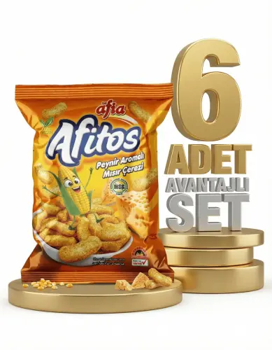 Afia Afitos Peynir Aromalı Mısır Çerezi 6x50 Gr - AFİA