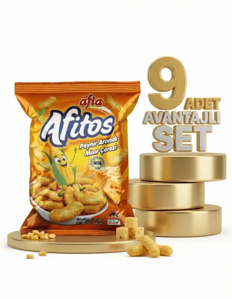 Afia Afitos Peynir Aromalı Mısır Çerezi 9x50 Gr - 1