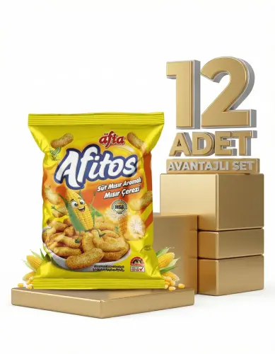 Afia Afitos Süt Aromalı Mısır Çerezi 12x50 Gr - AFİA