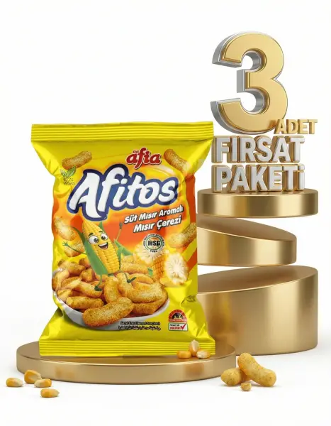 Afia Afitos Süt Aromalı Mısır Çerezi 3x50 Gr - 1