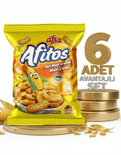 Afia Afitos Süt Aromalı Mısır Çerezi 6x50 Gr - AFİA