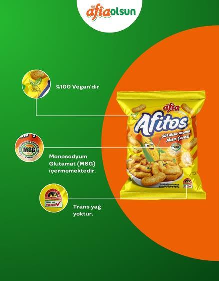Afia Afitos Süt Mısır Aromalı Mısır Çerezi 50 Gr - 2