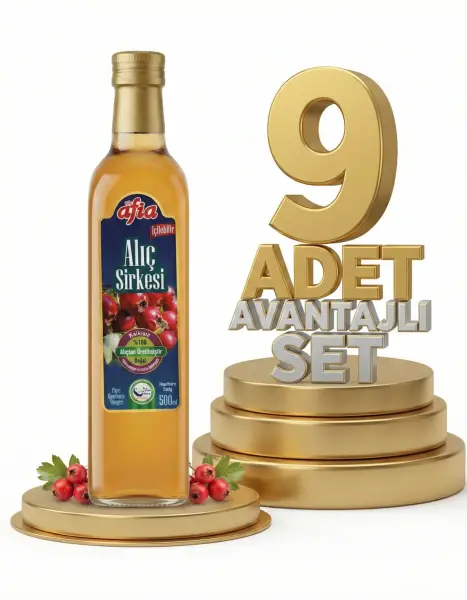 Afia Alıç Sirkesi Cam Şişe 9x500 Ml - 1