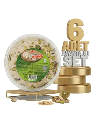 Afia Antep Fıstıklı Tahin Helvası 6x500 Gr - Afia