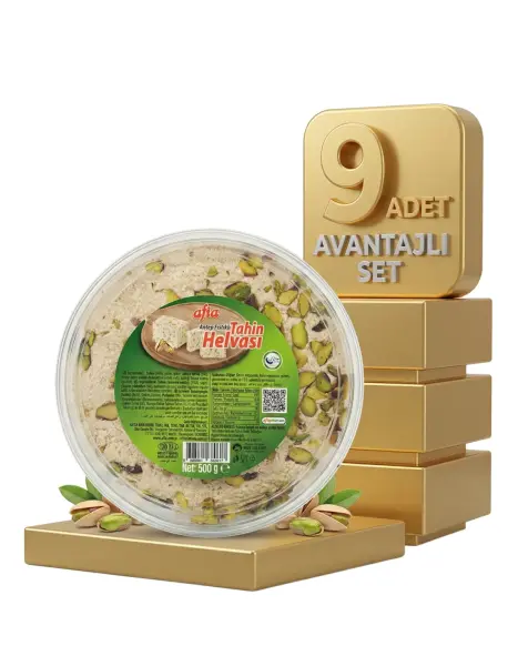 Afia Antep Fıstıklı Tahin Helvası 9x500 Gr - 1