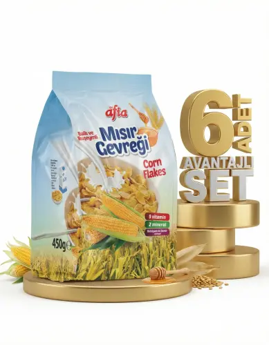 Afia Ballı Ruşeymli Mısır Gevreği 6x450 Gr - Afia