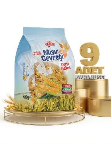 Afia Ballı Ruşeymli Mısır Gevreği 9x450 Gr - Afia